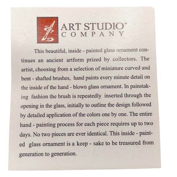 Vintage Louisville Reverse Painted Blown Glass Ball Ornament Art Studio Company - Picture 13 of 16